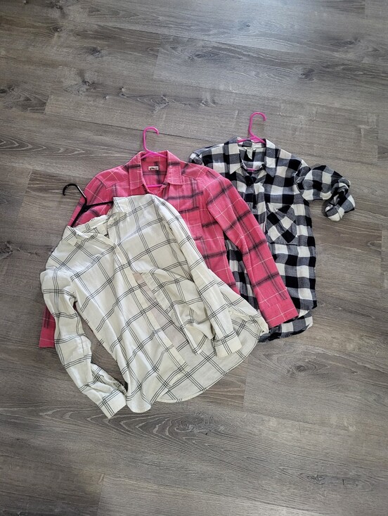 Tops - set of 3 button down plaid flannel shirts work corporate